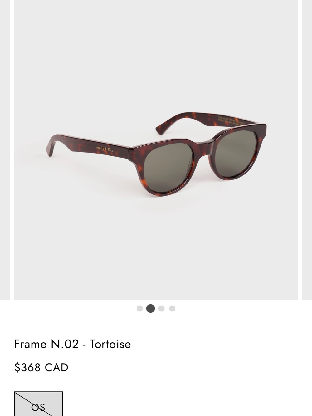 Sporty & Rich Tortoise Frame N.02 Sunglasses with Dark Green Lenses